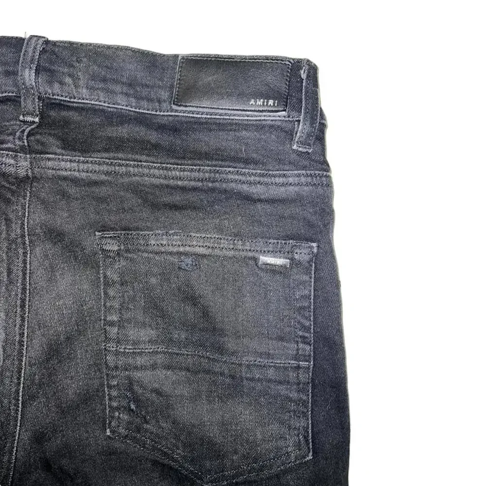 Amiri Black Denim Distressed Ripped Jeans Size 32 - Picture 6 of 8